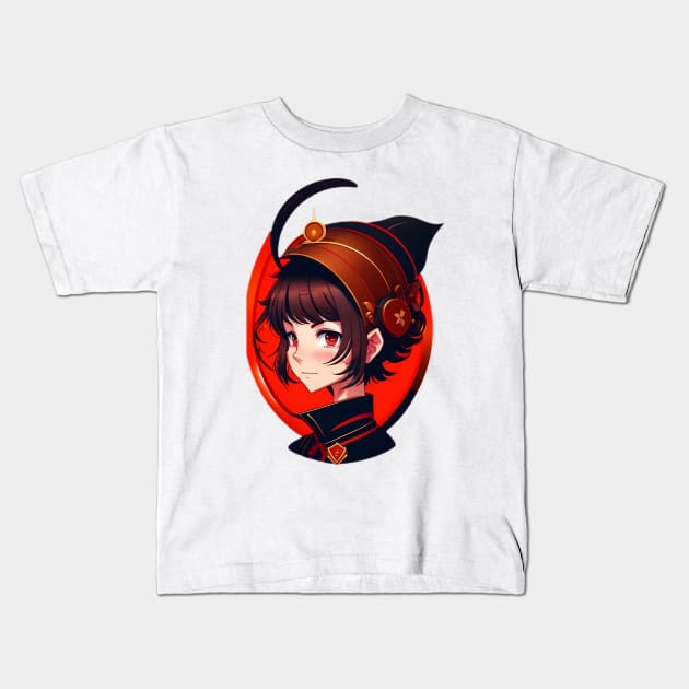 Beautiful steampunk anime girl Kids T-Shirt by AniMilan Design